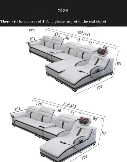 Custom Multifunction Blackleather Sofa, Lazyboy Recliners, Modern Leather Sofa Furniture on sale - FastZen