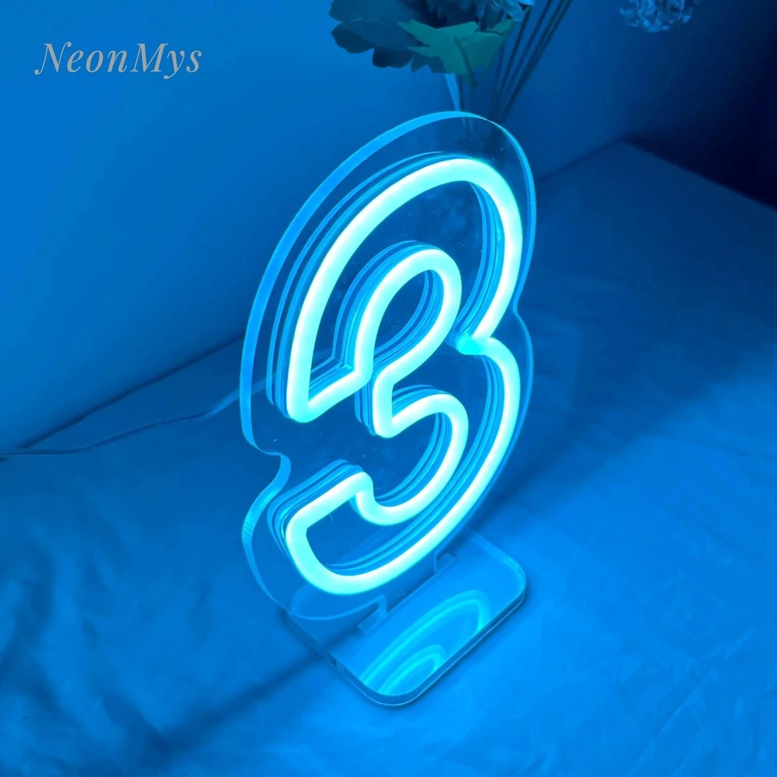 Custom Neon Number Light (0–9) – LED Wall Hanging Sign for Business, Parties &amp; Home Décor (20cm) - FastZen
