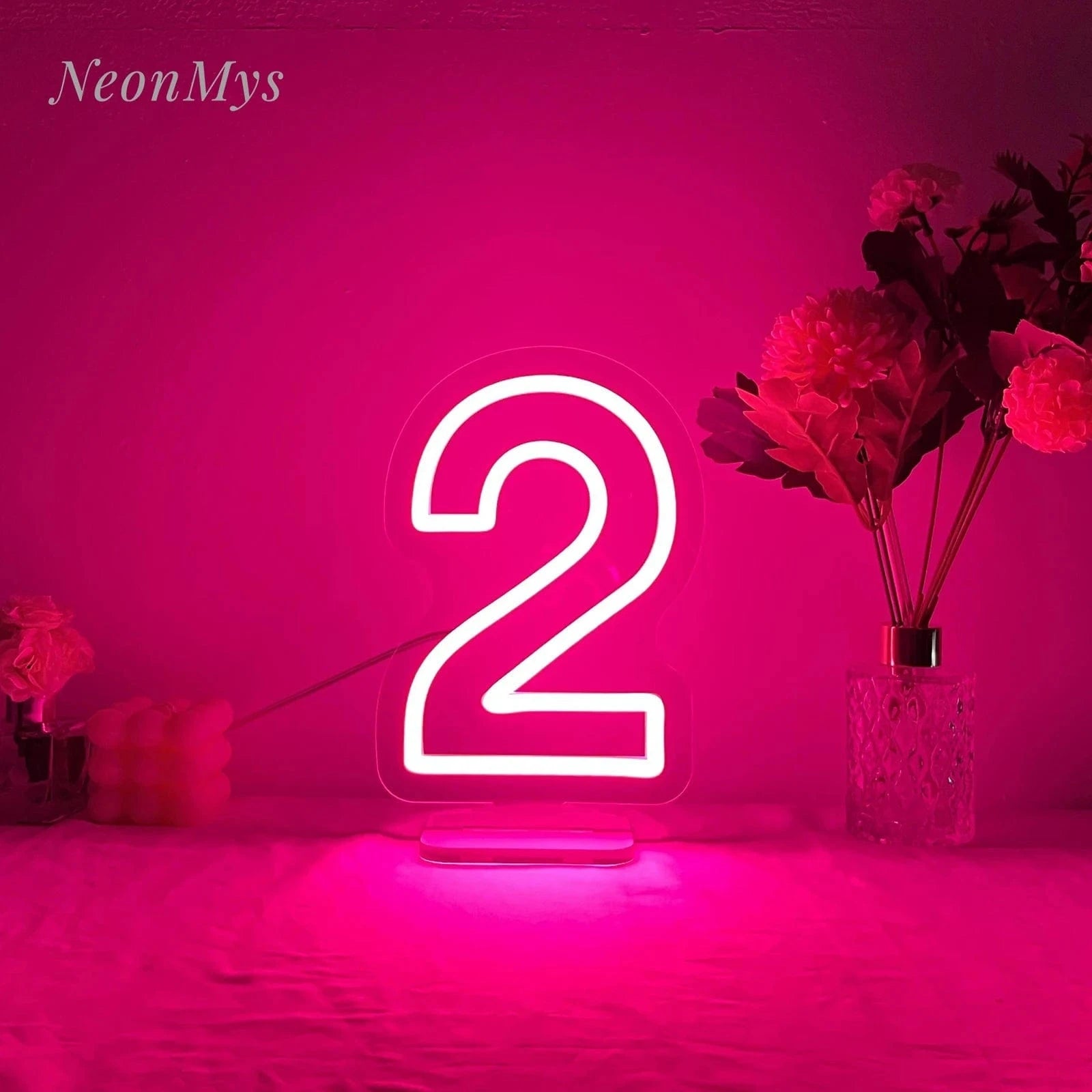Custom Neon Number Light (0–9) – LED Wall Hanging Sign for Business, Parties &amp; Home Décor (20cm) - FastZen