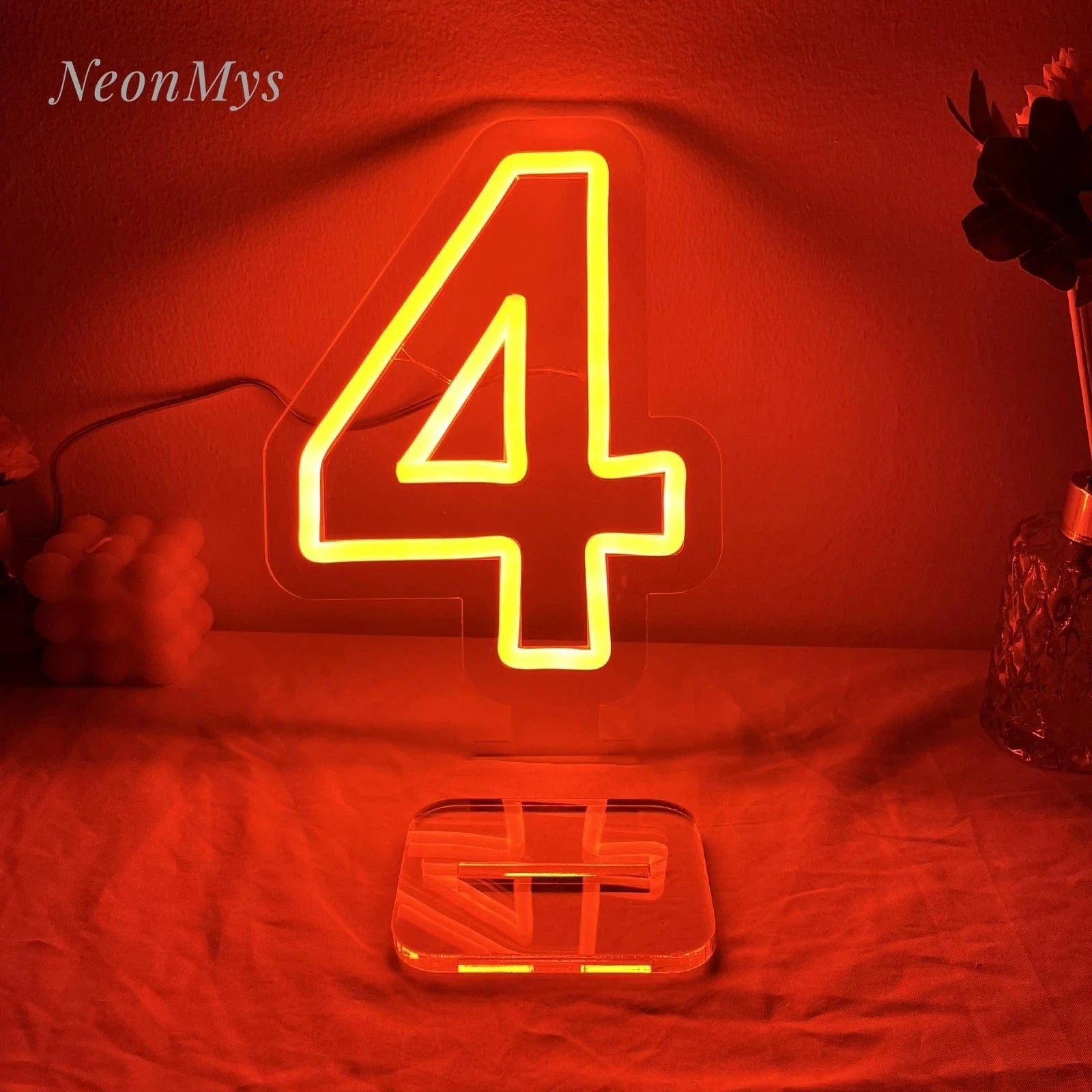 Custom Neon Number Light (0–9) – LED Wall Hanging Sign for Business, Parties &amp; Home Décor (20cm) - FastZen