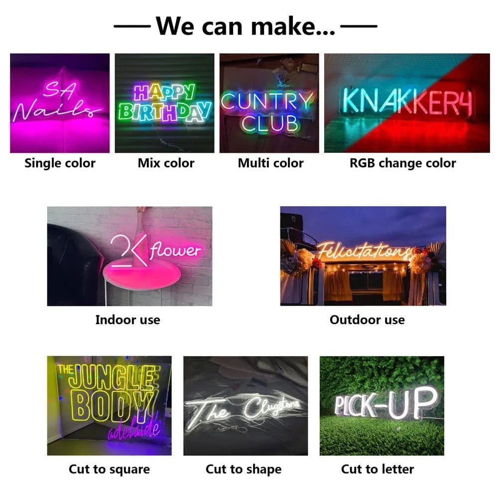 Customizable Personalized LED Neon Sign – Aesthetic Room &amp; Event Decor - FastZen