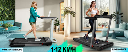 Laufband für den Heimgebrauch, 2,25-PS-Motor, Geschwindigkeit 1–12 km/h, 7-Schicht-Lauffläche, keine Montage erforderlich