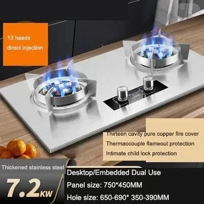 Desktop Electric & Gas Stove – Dual Household Embedded Natural Gas & LPG Cooker - FastZen