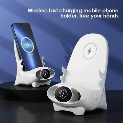 Desktop Vertical Holder Magnetic Wireless Charger Mobile Phone Stand Unique Mini Chair Shape Tablet Phone Fast Charging Station - FastZen