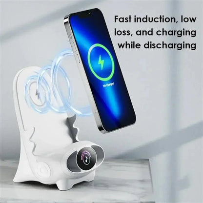 Desktop Vertical Holder Magnetic Wireless Charger Mobile Phone Stand Unique Mini Chair Shape Tablet Phone Fast Charging Station - FastZen