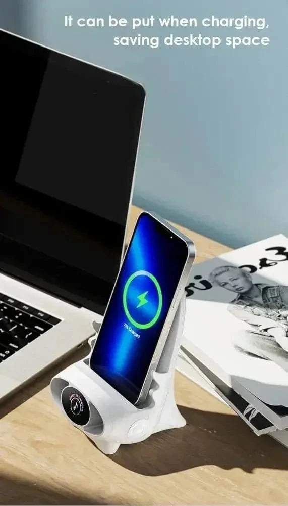 Desktop Vertical Holder Magnetic Wireless Charger Mobile Phone Stand Unique Mini Chair Shape Tablet Phone Fast Charging Station - FastZen