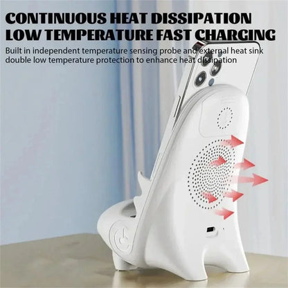 Desktop Vertical Holder Magnetic Wireless Charger Mobile Phone Stand Unique Mini Chair Shape Tablet Phone Fast Charging Station - FastZen