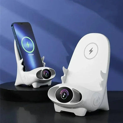 Desktop Vertical Holder Magnetic Wireless Charger Mobile Phone Stand Unique Mini Chair Shape Tablet Phone Fast Charging Station - FastZen