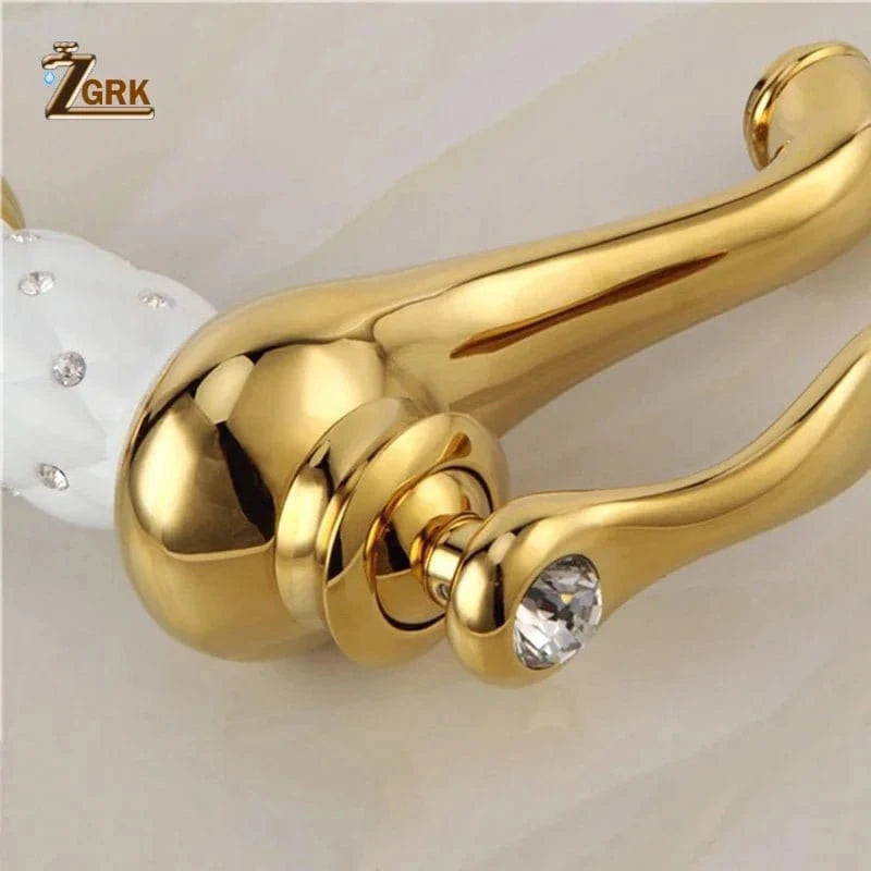 Diamond Gold Bathroom Faucet – Single Handle Mixer Tap - FastZen