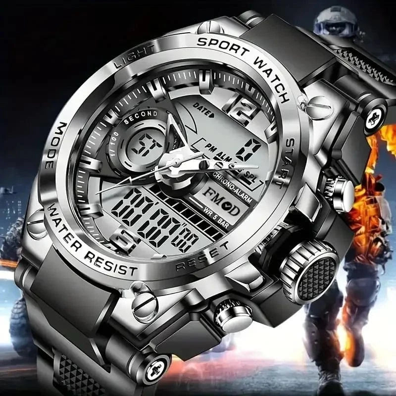 Digital Men Steel Military Wristwatch LED Quartz ClockSport Watch Male Big Watches Men Relogios Masculino - FastZen
