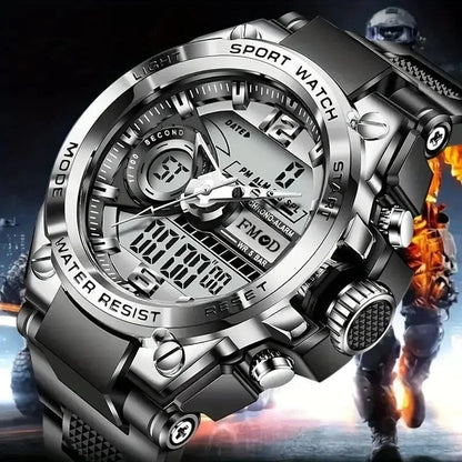 Digital Men Steel Military Wristwatch LED Quartz ClockSport Watch Male Big Watches Men Relogios Masculino - FastZen