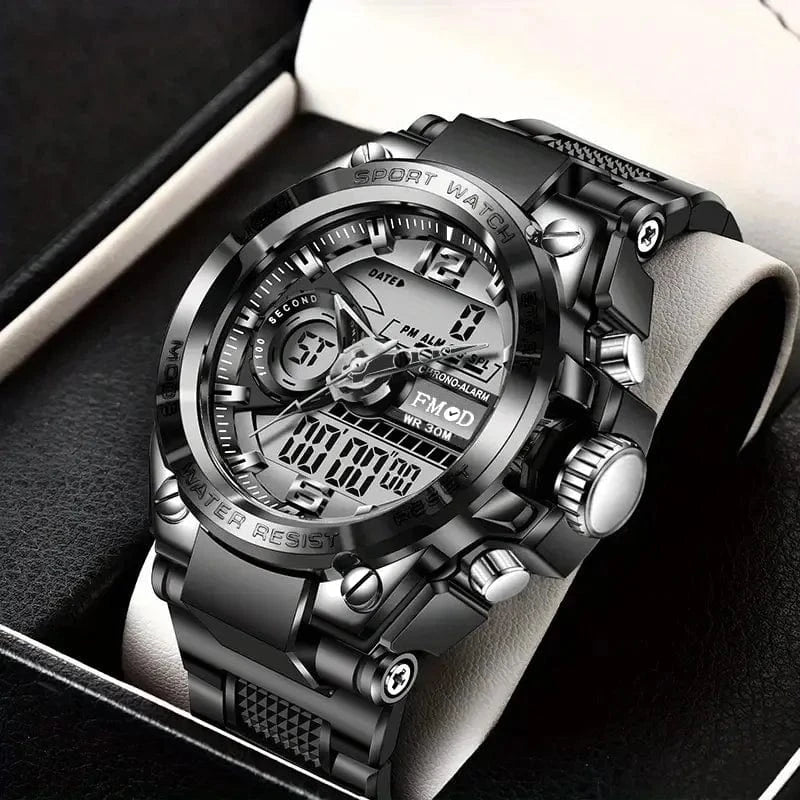 Digital Men Steel Military Wristwatch LED Quartz ClockSport Watch Male Big Watches Men Relogios Masculino - FastZen