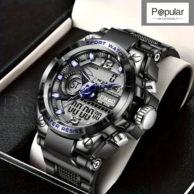 Digital Men Steel Military Wristwatch LED Quartz ClockSport Watch Male Big Watches Men Relogios Masculino - FastZen