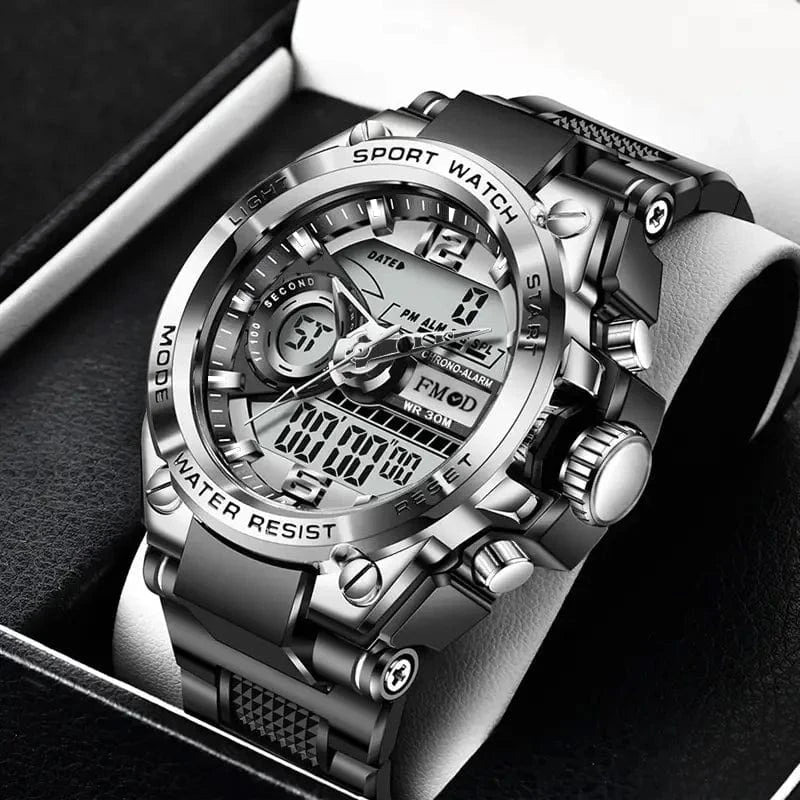 Digital Men Steel Military Wristwatch LED Quartz ClockSport Watch Male Big Watches Men Relogios Masculino - FastZen