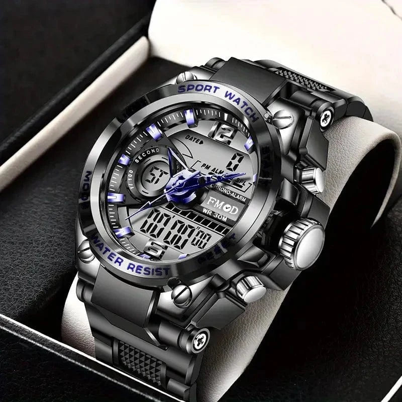 Digital Men Steel Military Wristwatch LED Quartz ClockSport Watch Male Big Watches Men Relogios Masculino - FastZen