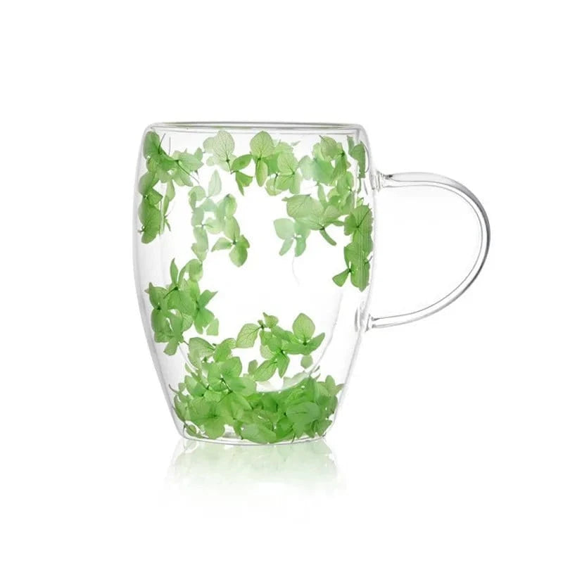 Dry Flower Double Cup Set – Elegant Family Breakfast Mugs – Perfect for Home & Gifts - FastZen