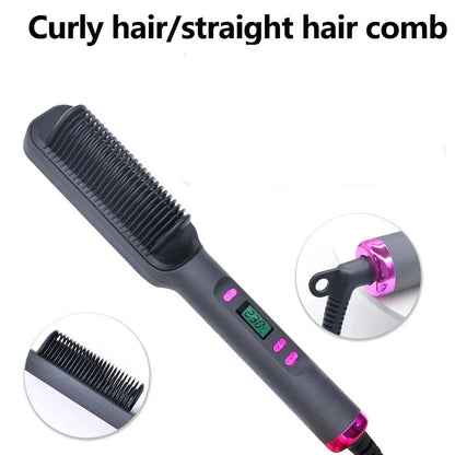Electric Hot Comb Hair Straightener – Negative Ion Anti - Scalding Brush for Smooth &amp; Shiny Styling - FastZen