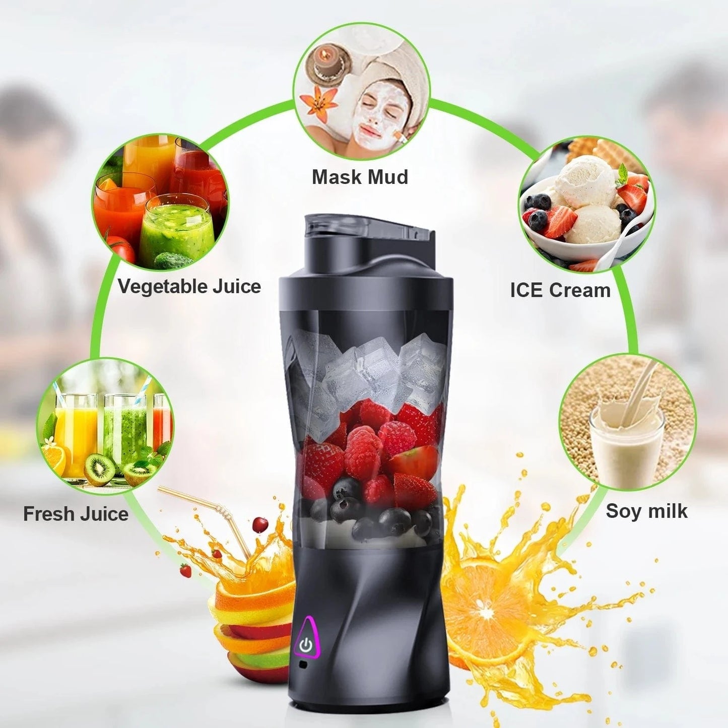 Electric Portable Juicer – 700ML USB Rechargeable Blender for Fresh Juices, Smoothies & Shakes - FastZen