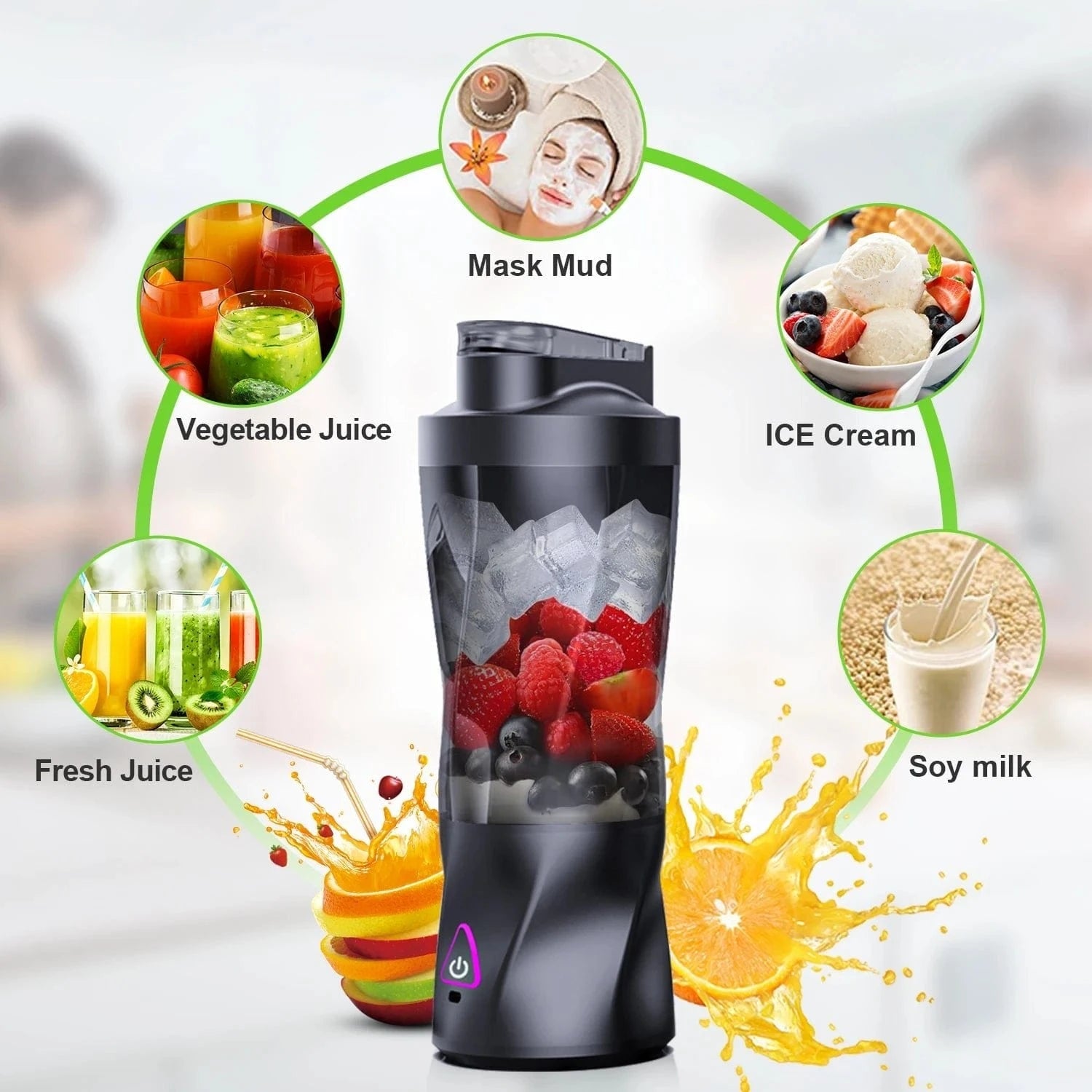 Electric Portable Juicer – 700ML USB Rechargeable Blender for Fresh Juices, Smoothies & Shakes - FastZen