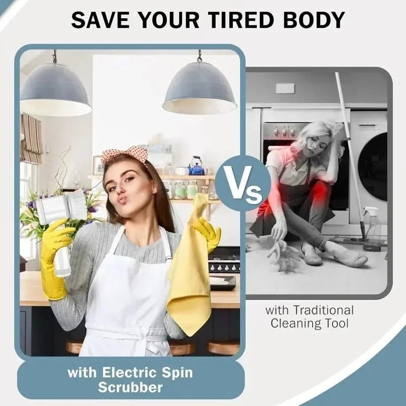 Electric Spin Scrubber – Bathroom Cleaning Brush with 5 Replaceable Brush Heads, Powerful Electric Cleaning Tool - FastZen