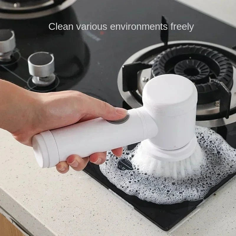 Electric Spin Scrubber – Bathroom Cleaning Brush with 5 Replaceable Brush Heads, Powerful Electric Cleaning Tool - FastZen