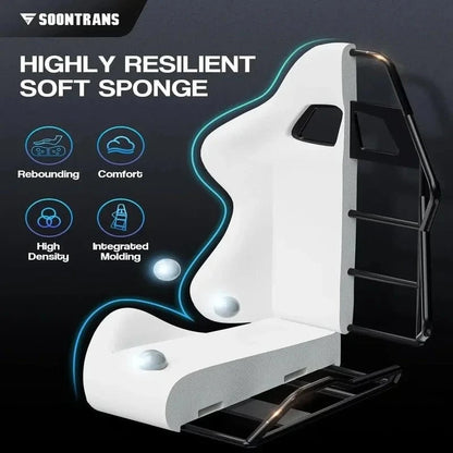 Ergonomic Gaming Chair with Footrest, Adjustable Home Office PC Chair, Comfortable Computer Chair with Headrest - FastZen