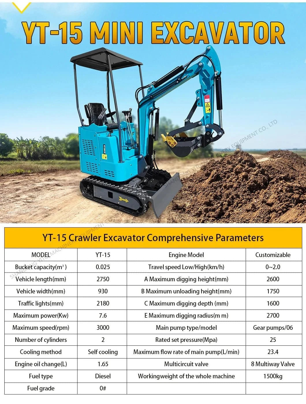 Factory Price Small Excavator 1.2 Ton Of Small Digger EPA Euro 5 Engine Customized Orchard Small Excavator Cheap Price - FastZen