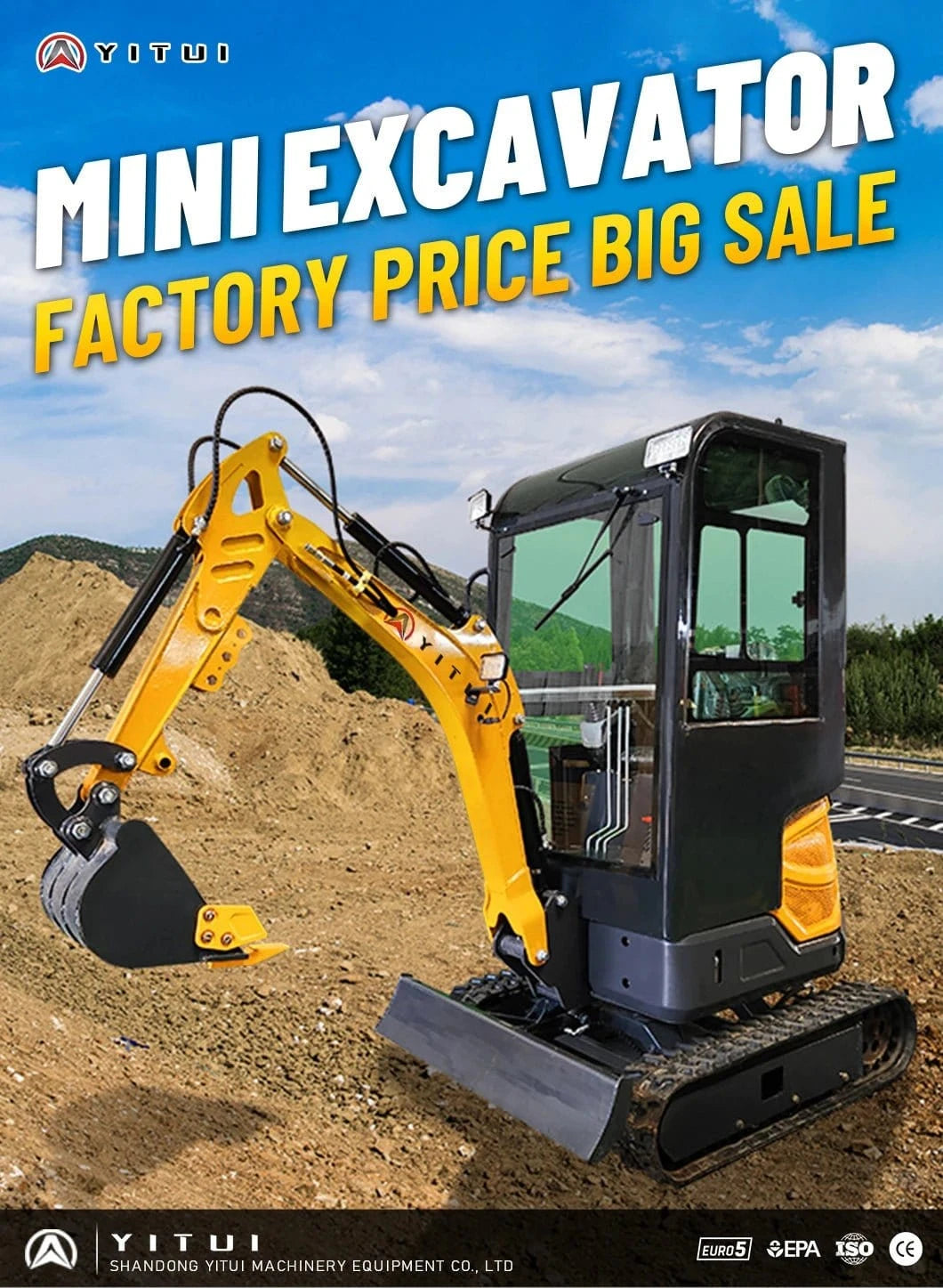 Factory Price Small Excavator 1.2 Ton Of Small Digger EPA Euro 5 Engine Customized Orchard Small Excavator Cheap Price - FastZen