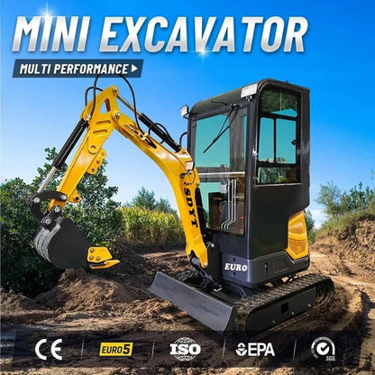 Factory Price Small Excavator 1.2 Ton Of Small Digger EPA Euro 5 Engine Customized Orchard Small Excavator Cheap Price - FastZen