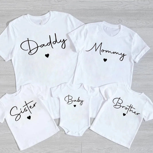 Family Matching Outfits – Daddy, Mommy, Sister, Brother &amp; Baby Print Short Sleeve Casual Summer Set - FastZen