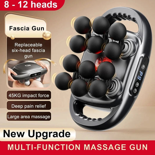 Fascia Massage Gun – 12 Heads Electric Deep Tissue Massager for Muscle Relaxation & Recovery - FastZen