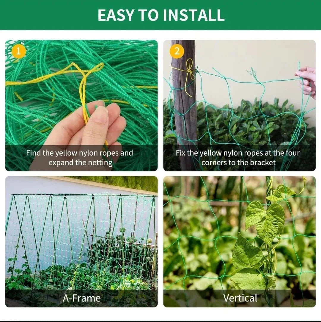 Filet de Culture à Mailles Carrées pour Plantes Grimpantes et Légumes - FastZen