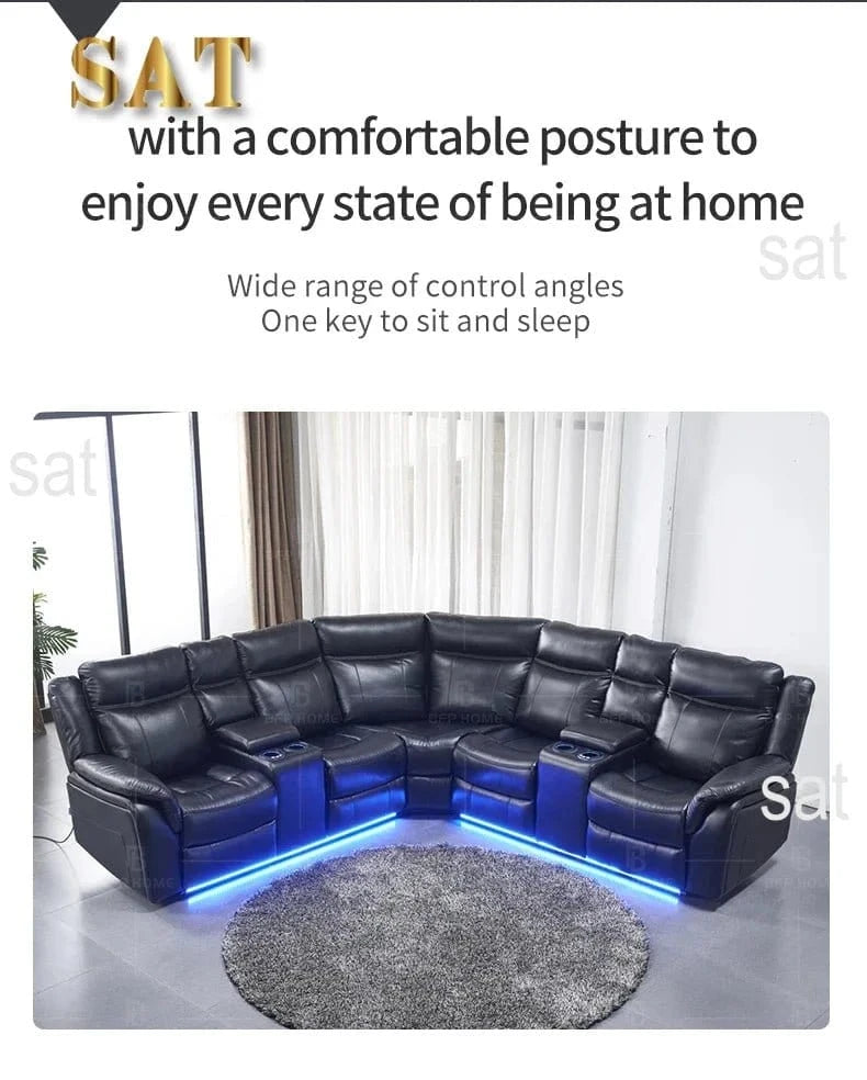furniture Real Leather Recliner Sofa with Corner Newest and stylish Indoor Furniture - FastZen