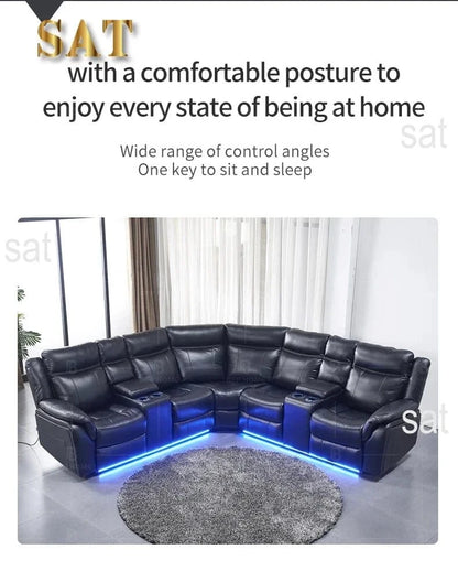 furniture Real Leather Recliner Sofa with Corner Newest and stylish Indoor Furniture - FastZen