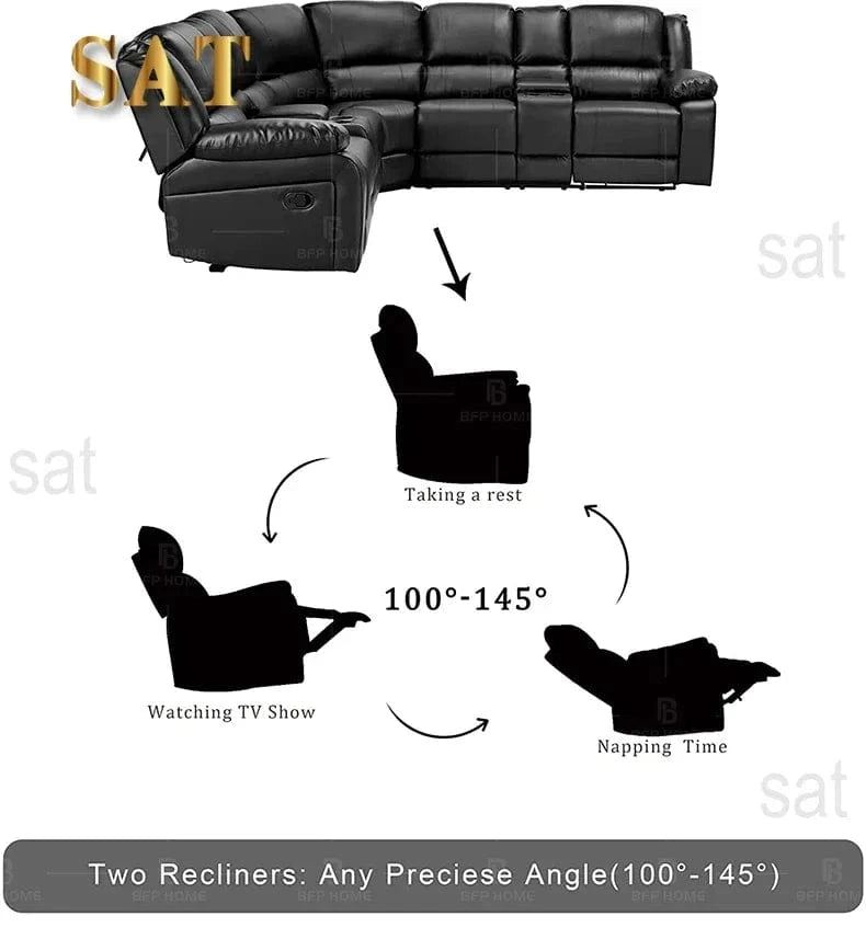 furniture Real Leather Recliner Sofa with Corner Newest and stylish Indoor Furniture - FastZen