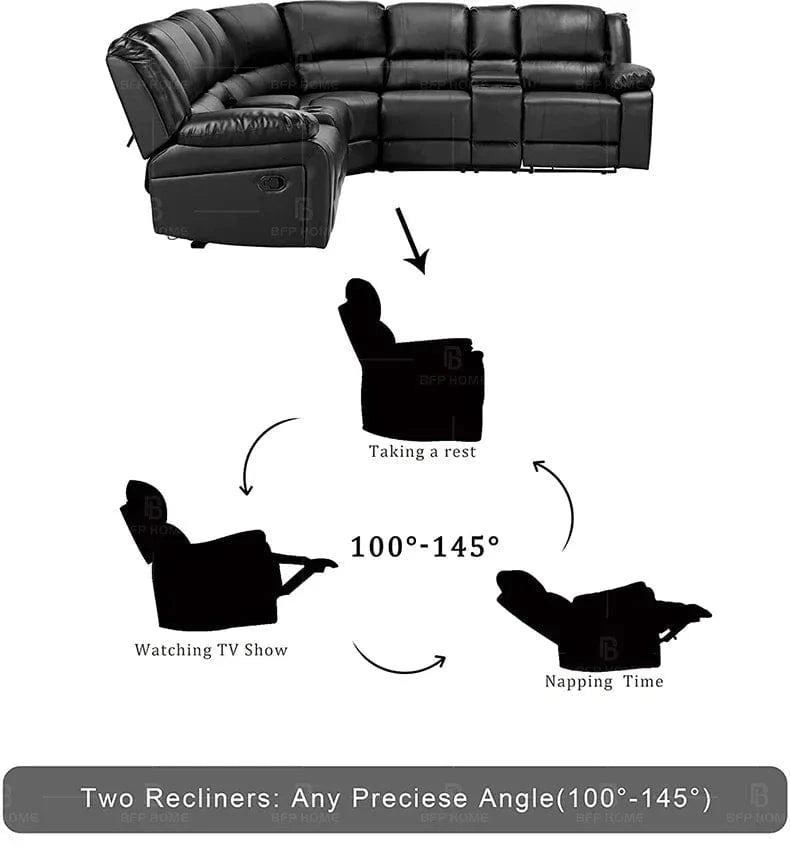 furniture Real Leather Recliner Sofa with Corner Newest and stylish Indoor Furniture - FastZen