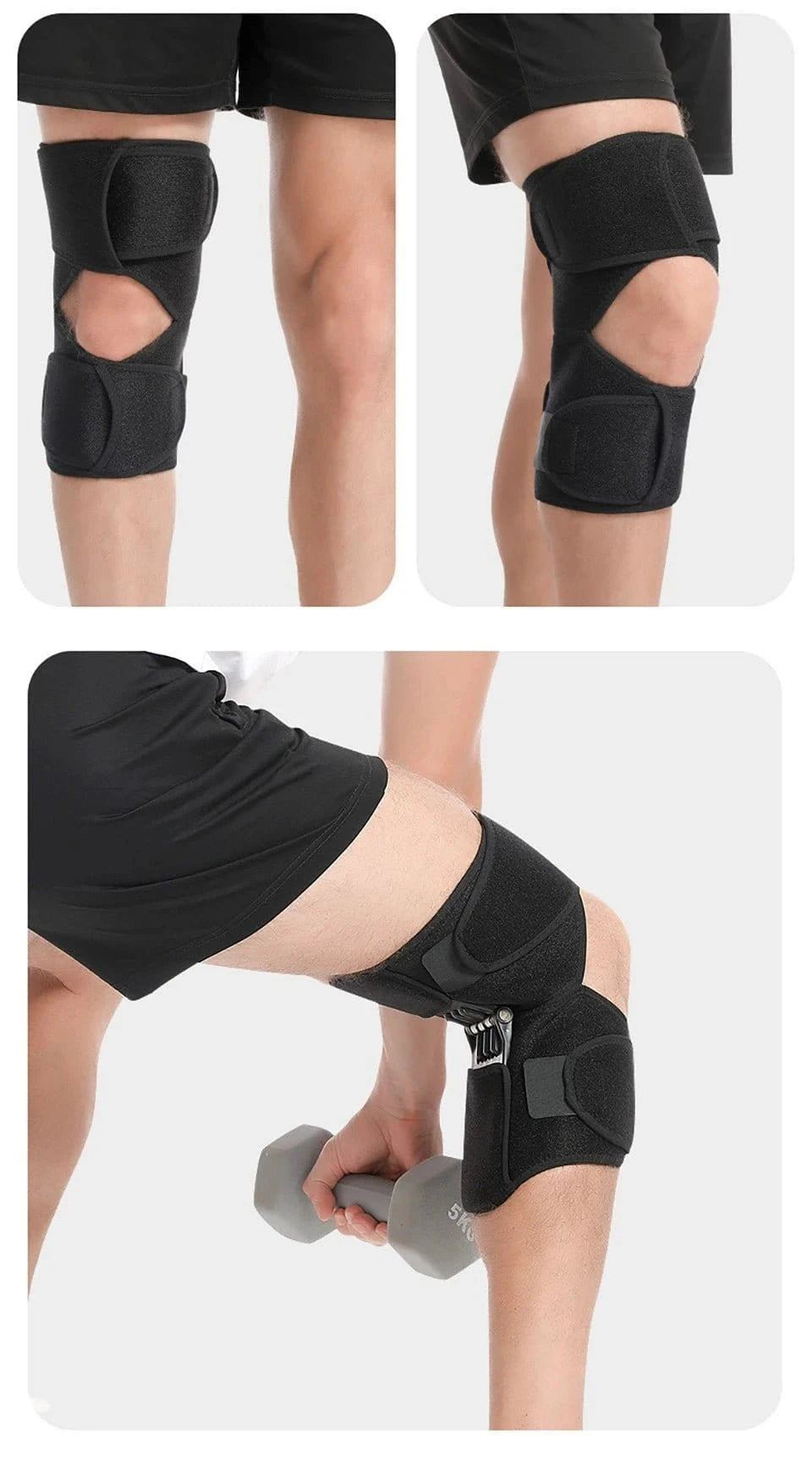 GOBYGO 1Pcs Adjustable Knee Booster Knee Brace For Patella Immobilization Squatting Knee Protector Outdoor Mountaineering Unisex - FastZen