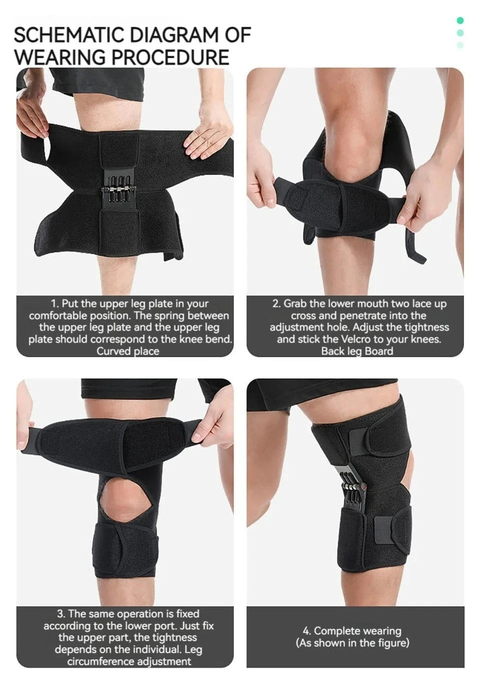 GOBYGO 1Pcs Adjustable Knee Booster Knee Brace For Patella Immobilization Squatting Knee Protector Outdoor Mountaineering Unisex - FastZen
