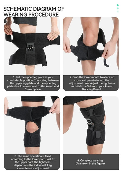 GOBYGO 1Pcs Adjustable Knee Booster Knee Brace For Patella Immobilization Squatting Knee Protector Outdoor Mountaineering Unisex - FastZen
