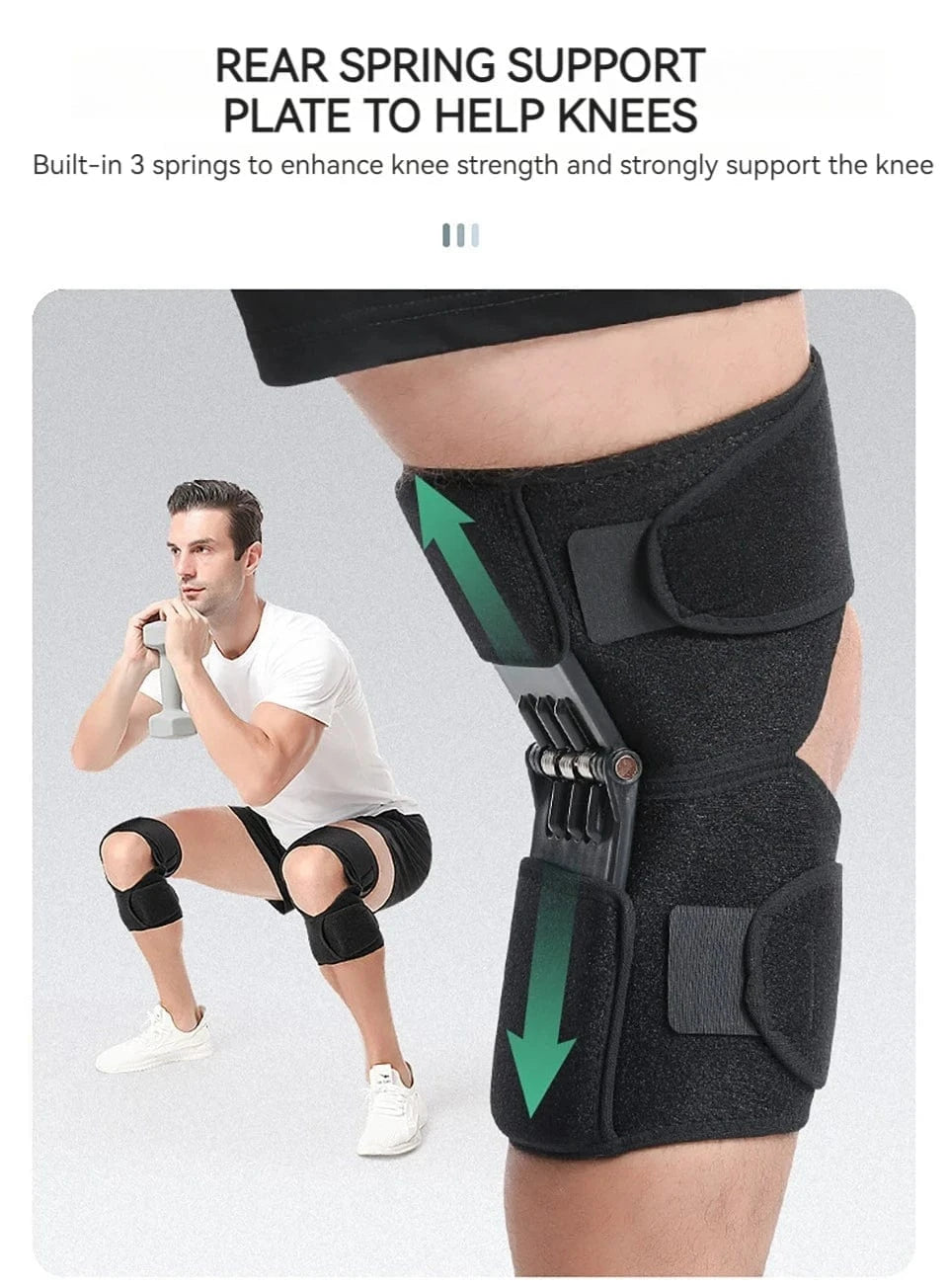 GOBYGO 1Pcs Adjustable Knee Booster Knee Brace For Patella Immobilization Squatting Knee Protector Outdoor Mountaineering Unisex - FastZen