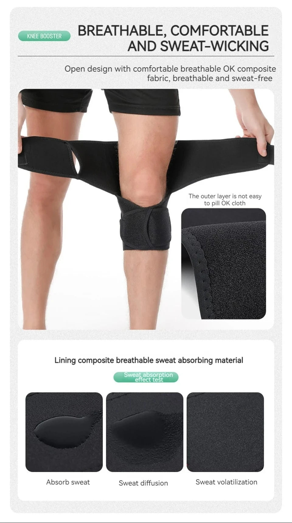 GOBYGO 1Pcs Adjustable Knee Booster Knee Brace For Patella Immobilization Squatting Knee Protector Outdoor Mountaineering Unisex - FastZen