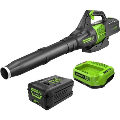 Greenworks 60V Cordless Leaf Blower, 450 CFM, Includes 2.0Ah Battery & Rapid Charger - FastZen