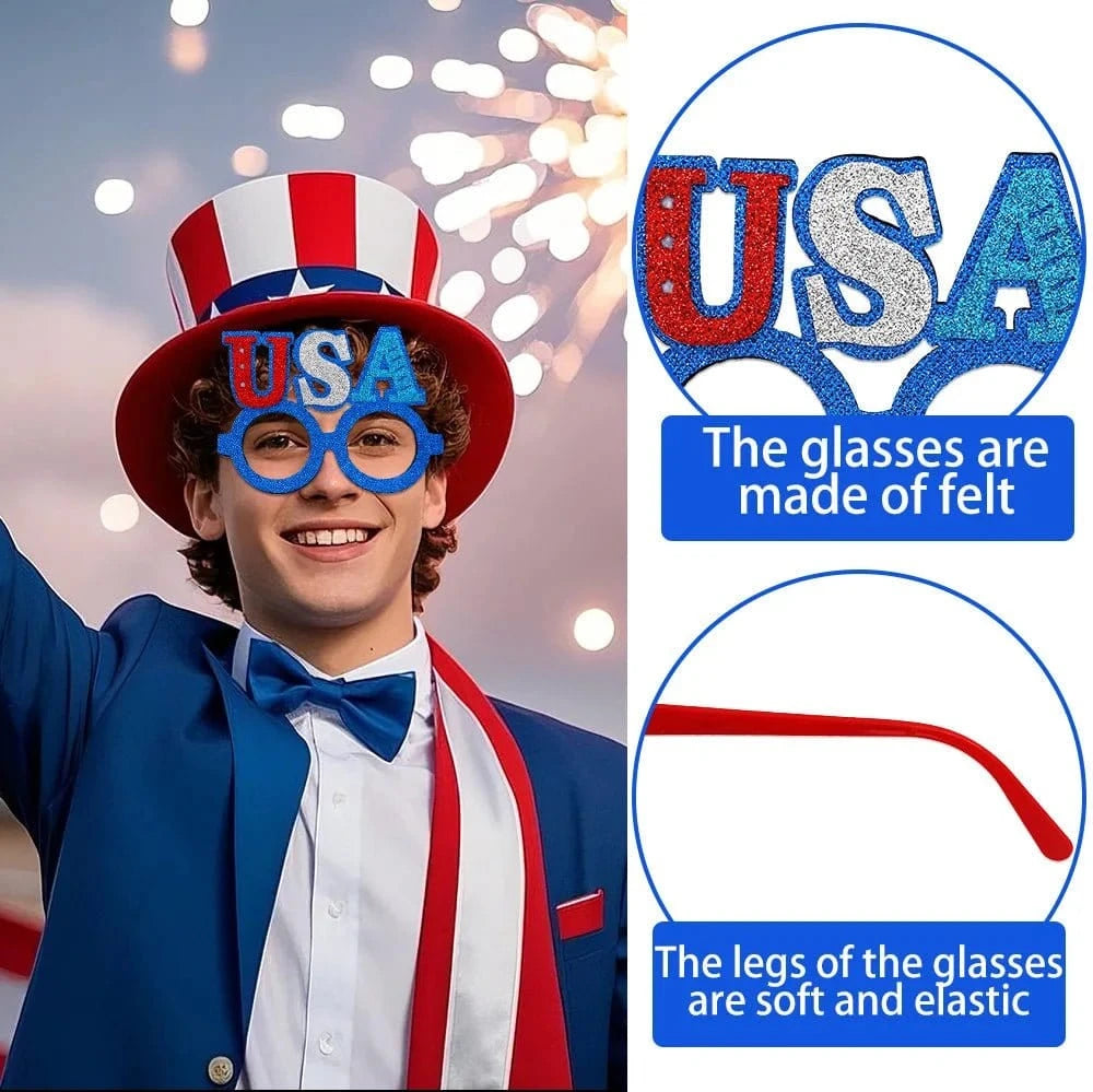 Independence Day Five - Pointed Star Glasses – USA Party Decoration Accessories - FastZen