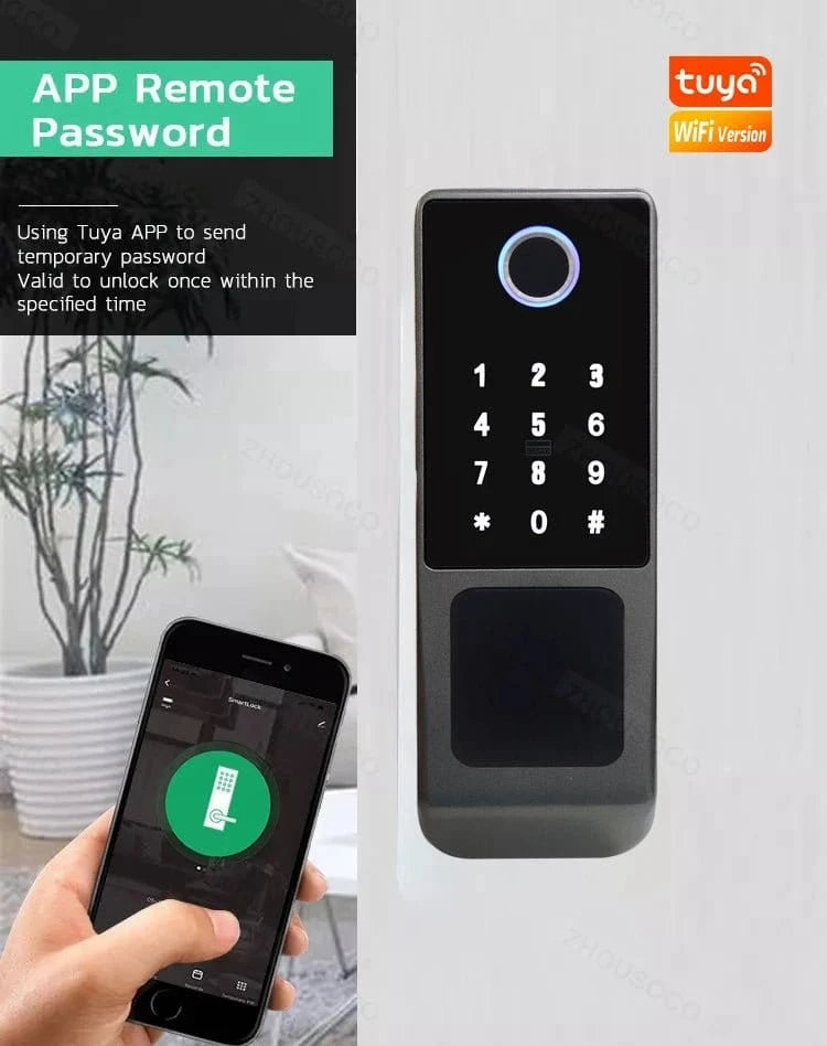 IP66 Waterproof Smart Door Lock – Outdoor WiFi Tuya TTLock Rim Lock with Dual - Sided - FastZen