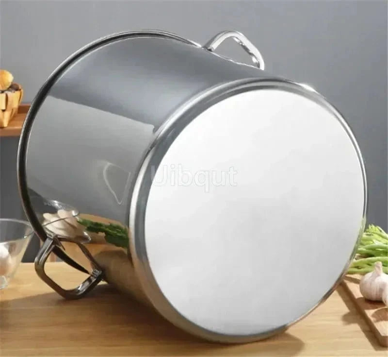 Large Thick Stainless Steel Soup Pot with Handle & Lid – Heavy - Duty Cooking Pot for Home & Restaurant Use - FastZen