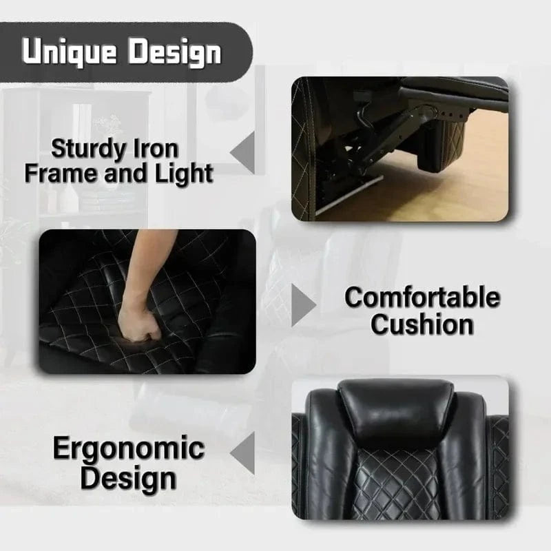 Leather Power Recliner Sofa Set with LED and USB Port Storage Console Cup Holder - FastZen