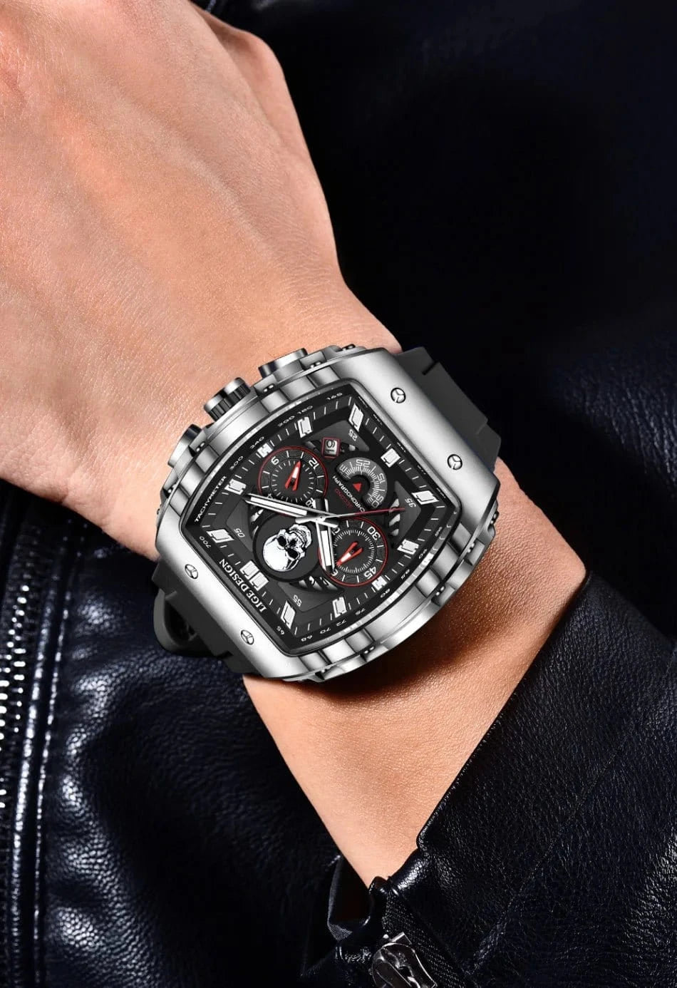 LIGE Fashion Sport Skull Watch for Men – Luxury Chronograph Quartz Waterproof Wristwatch - FastZen