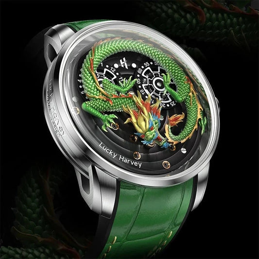 Lucky Harvey Automatic Mechanical Watch – Dragon Dial Edition - FastZen