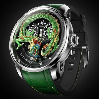 Lucky Harvey Automatic Mechanical Watch – Dragon Dial Edition - FastZen