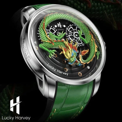 Lucky Harvey Automatic Mechanical Watch – Dragon Dial Edition - FastZen